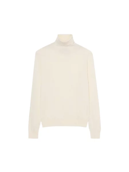 Sweter z golfem Brooks Brothers wełniany do golfa biały