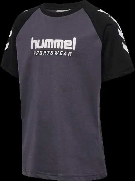 Hummel hmlJR LOGO T-SHIRT S/S z bawełny organicznej dla dzieci – BLACK/EBONY czarna