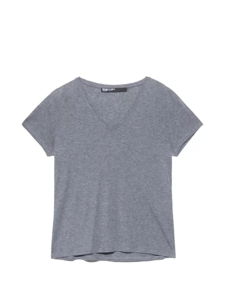 Tricou Bimba Y Lola cu decolteu în V melange gri