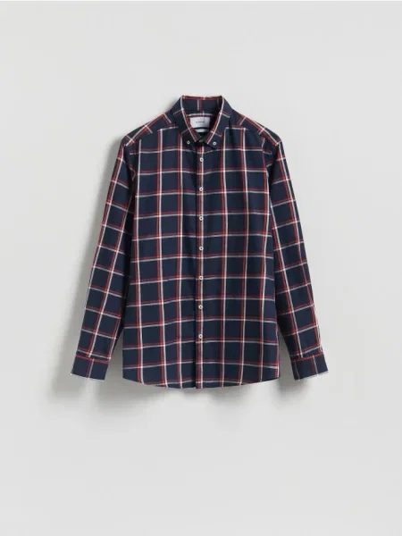 Reserved Cămașă regular fit în carouri bleumarin