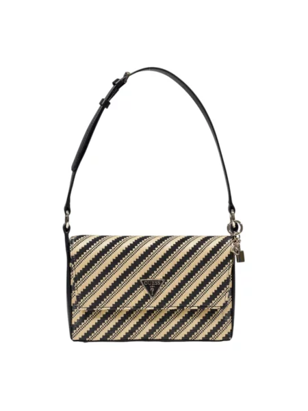 Lniana torebka Guess czarna
