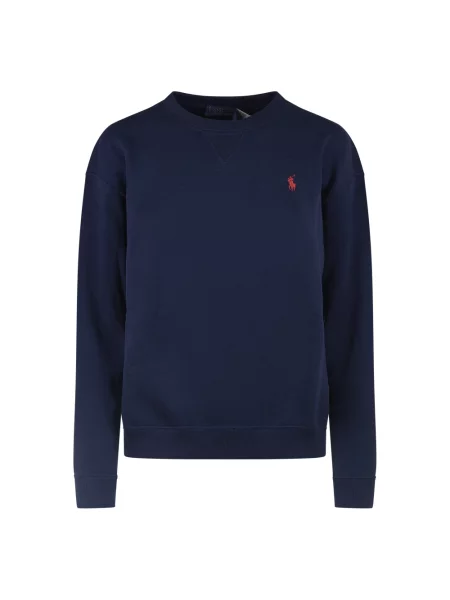 Bluza typu oversized z wyhaftowanym logo Ralph Lauren niebieska