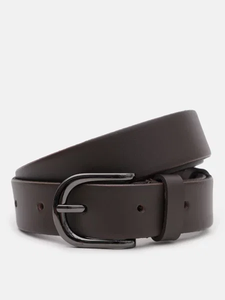 Шкіряний ремінь Borsa Leather з ремінцями коричневий