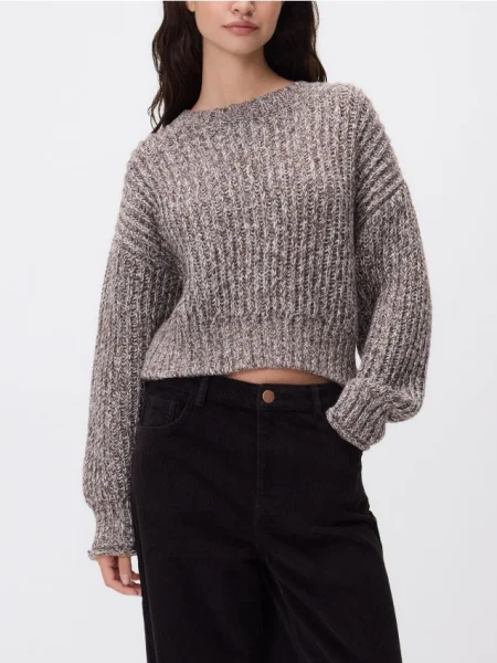 Reserved Wzorzysty sweter brązowy