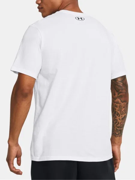 Pánske tréningové tričko Under Armour GL Foundation Update white/mod gray/black biela