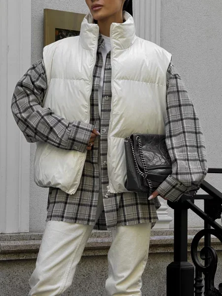 Жилет з утеплювачем Jadone Fashion Zhylet_Hat_moloko молочний