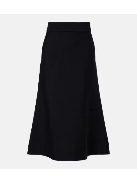 Fustă midi Dorothee Schumacher de lână până la genunchi negru