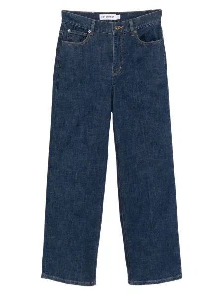 Blugi drepți Self-portrait albastru