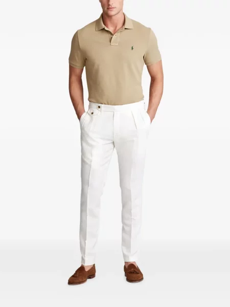 Tricou polo Polo Ralph Lauren cu glugă cu blană cu broderie roșu