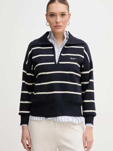 Pepe Jeans sweter PRISCILLA granatowy lekki