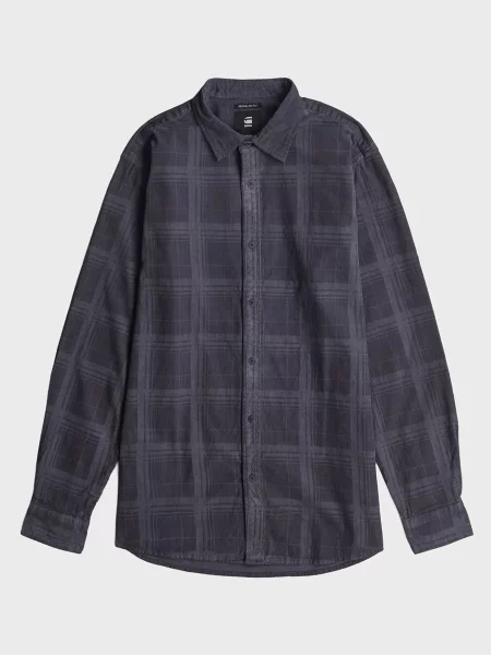 Картата сорочка G-star Raw синя