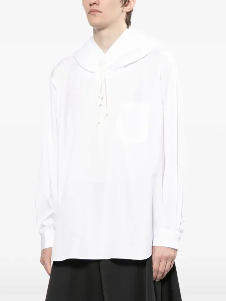 Cămașă Comme Des Garcons Homme Plus cu glugă alb