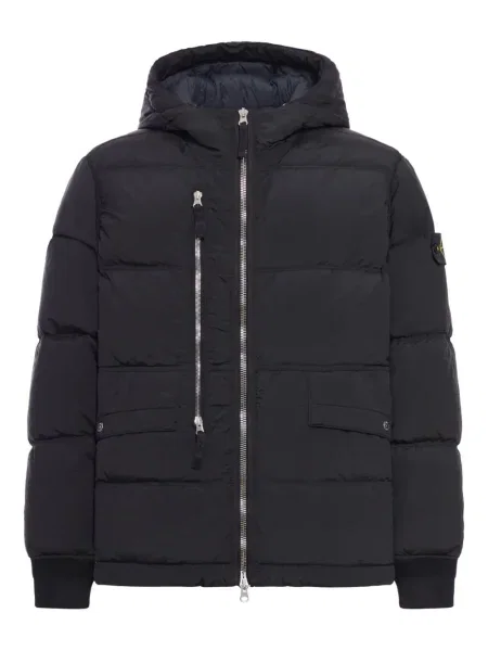 Geacă Stone Island cu glugă cu strasuri negru