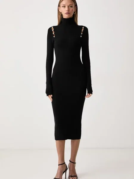 Fracomina rochie cu vâscoză negru