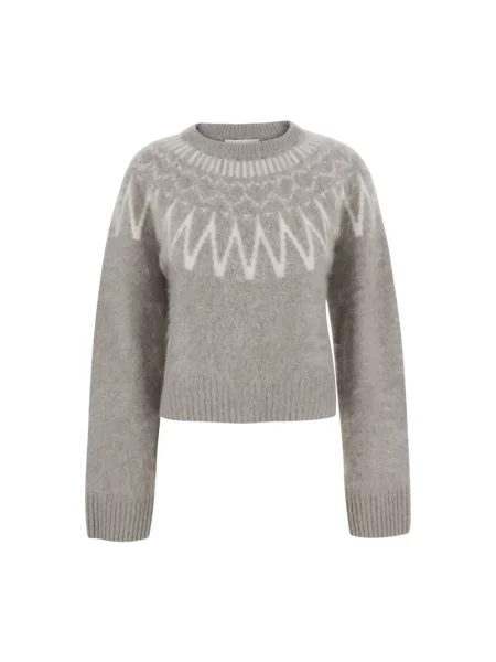 Krótki sweter Soft Goat z kaszmiru szary