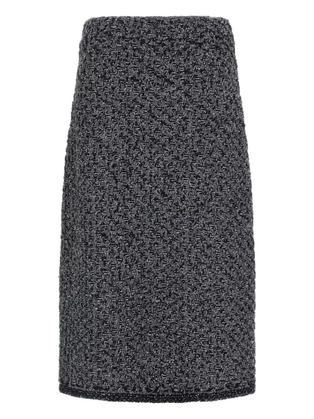 Fustă midi Fabiana Filippi până la genunchi gri