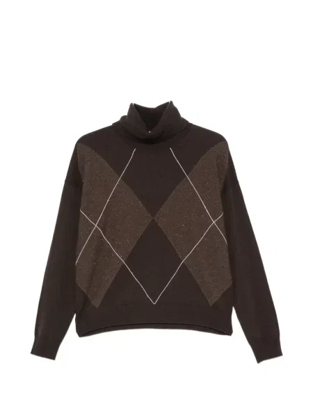 Pulover Peserico cu model argyle maro