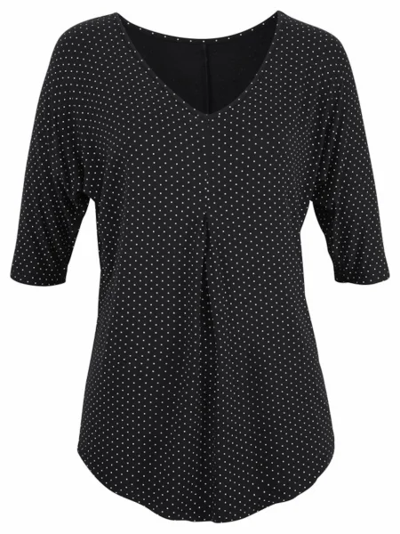 LASCANA Bluza črna bela