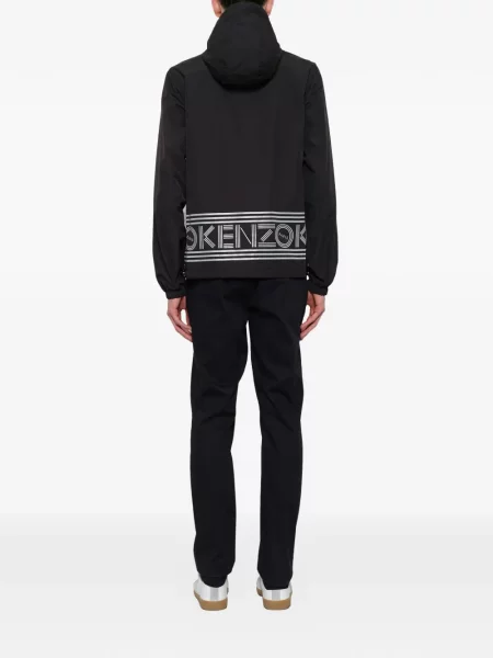 Reversibil geacă de vânt Kenzo cu imagine cu model leopard alb