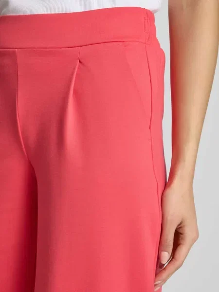 Spodnie materiałowe z szeroką nogawką i zakładkami w pasie model ‘KATE Long’ Ichi