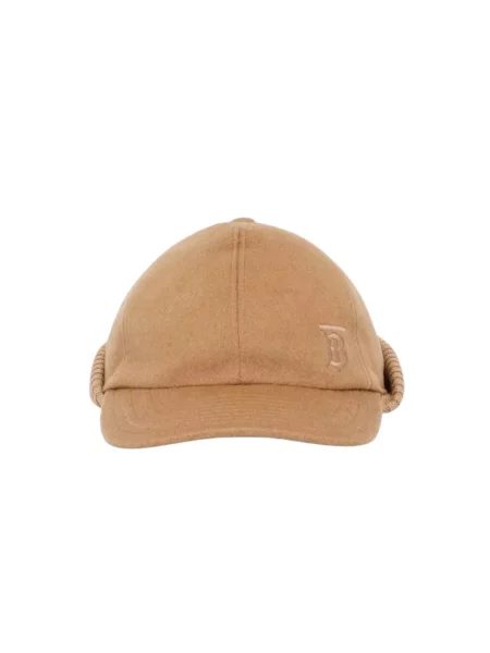 Czapka z daszkiem Burberry z kaszmiru beżowa