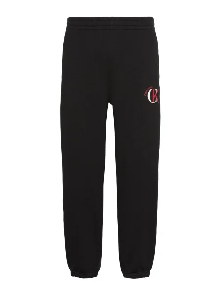 Calvin Klein Jeans Pantaloni roșu burgundy / negru alb