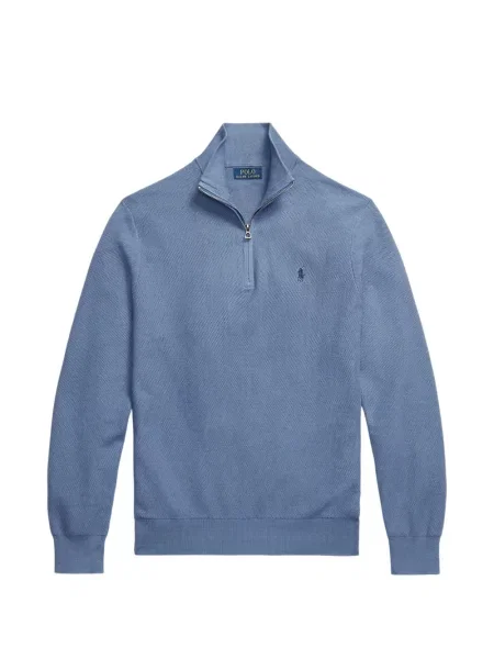 Fleece polo Polo Ralph Lauren με κέντημα με λαιμόκοψη v κόκκινο