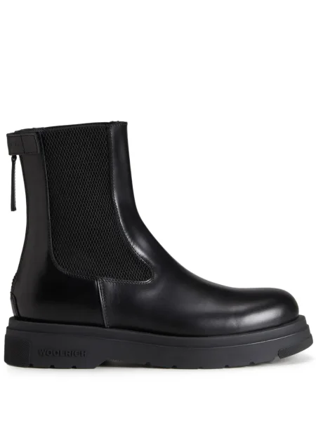 Botine chelsea Woolrich din piele cu autograf negru