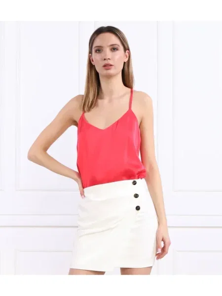 Top Twinset din satin roz