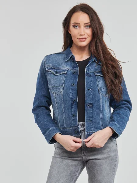 G-Star Raw Geacă de blugi Burten Stretch Bleumarin albastru