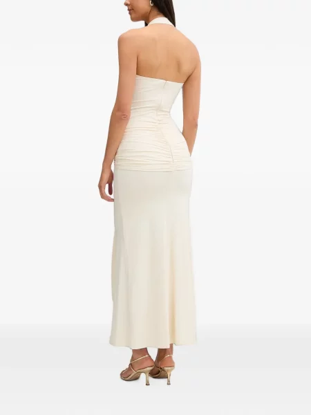 Rochie maxi Bardot cu gât halter