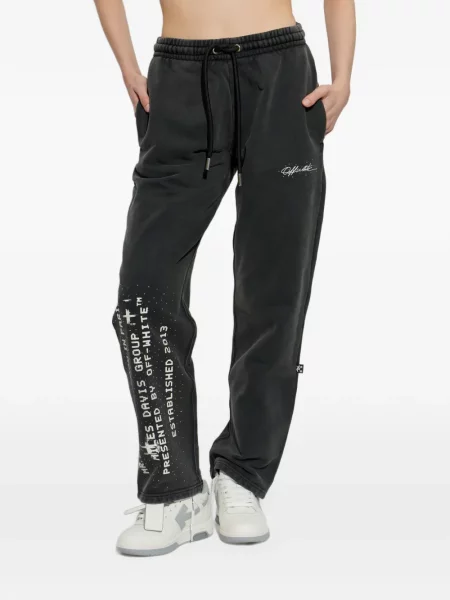Spodnie Off-white z nadrukiem do biegania białe