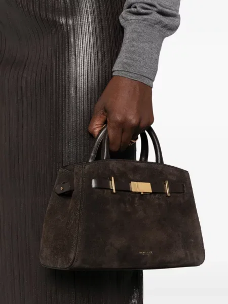 Τσάντα shopper Demellier σουέτ καφέ