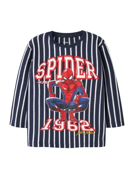 NAME IT Tricou NMMOnce Spider albastru marin / bleumarin / roșu alb