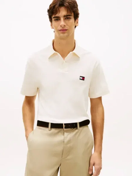 Tricou polo Tommy Hilfiger bej