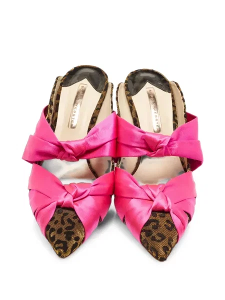 Papuci tip mules Sophia Webster din jacard roz