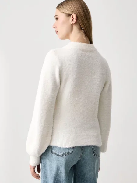 Sweter GUESS Ls Chocker Jaycee Sweater Cream White XS biały
