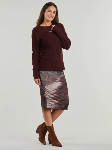 Pulover Only cu decolteu în V bordo