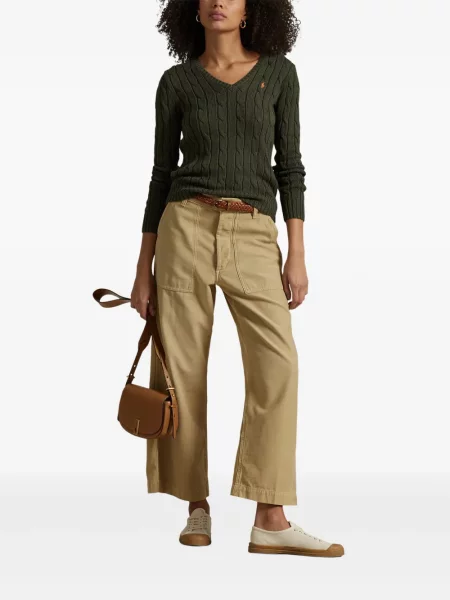 Polo Polo Ralph Lauren z twillu do kolan plisowane żółte