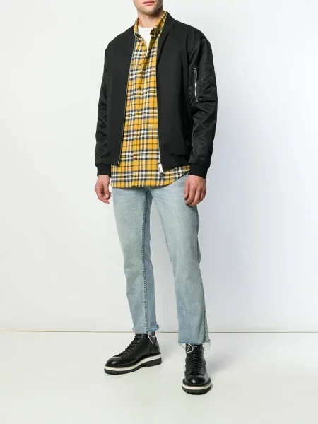 Cămașă Dsquared2 în carouri cu imagine galben
