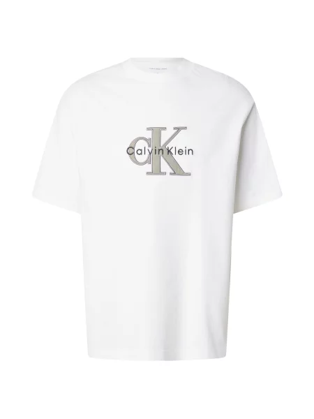 Calvin Klein Jeans Tričko Monologo Graphic biela
