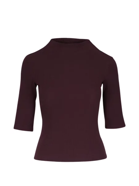 Tricou Kz_k Studio cu decolteu rotund cu nervuri maro