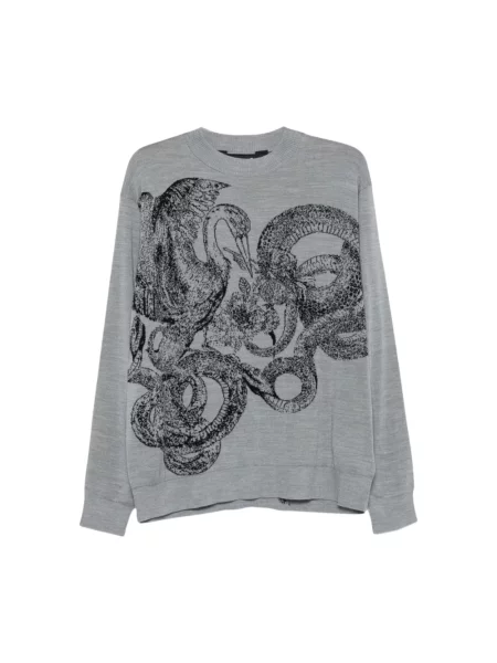 Sweter Just Cavalli wełniany szary