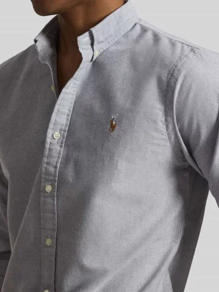 Koszula casual o kroju relaxed fit z czystej bawełny Polo Ralph Lauren granatowa