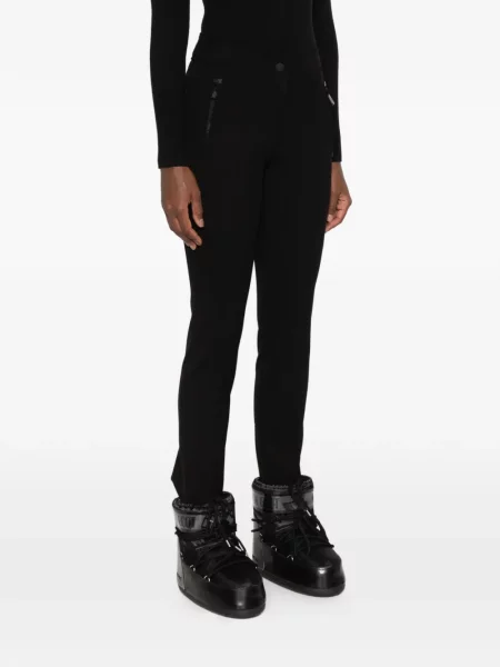 Pantaloni de schi Moncler Grenoble cu autograf negru