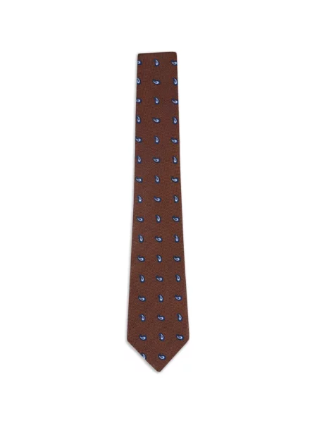 Cravată Zegna cu model paisley roșu