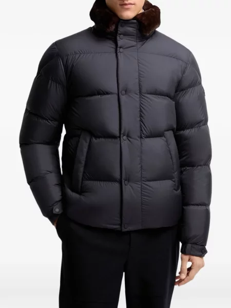 Prošívaný bunda Moncler s autogramem černá