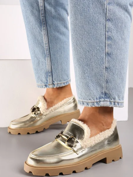 Mocasini Inny auriu