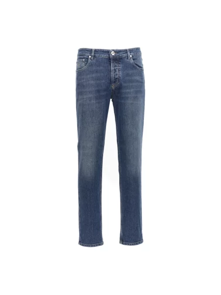 Jeansy Brunello Cucinelli z logo niebieskie