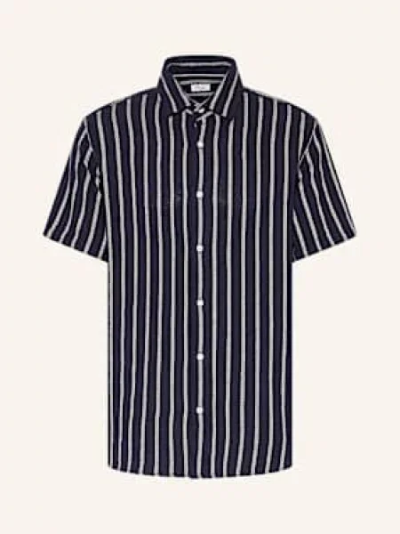 Paul Koszula Z Krótkim Rękawem Comfort Fit blau biała